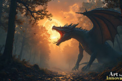 Majestic Dragons,shimmering in the moonlight.