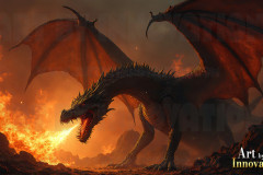 Majestic Dragons,shimmering in the moonlight.