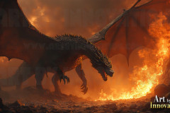 Majestic Dragons,shimmering in the moonlight.