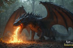 Majestic Dragons,shimmering in the moonlight.