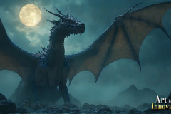 Majestic Dragons,shimmering in the moonlight.
