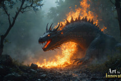 Majestic Dragons,shimmering in the moonlight.