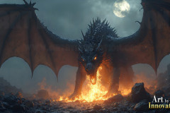 Majestic Dragons,shimmering in the moonlight.