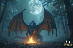 Majestic Dragons,shimmering in the moonlight.