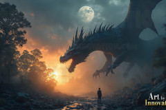 Majestic Dragons,shimmering in the moonlight.