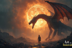 Majestic Dragons,shimmering in the moonlight.