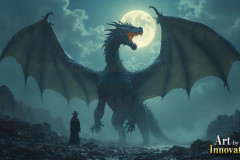 Majestic Dragons,shimmering in the moonlight.