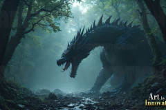 Majestic Dragons,shimmering in the moonlight.