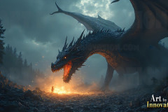 Majestic Dragons,shimmering in the moonlight.