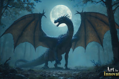 Majestic Dragons,shimmering in the moonlight.