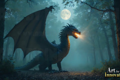 Majestic Dragons,shimmering in the moonlight.