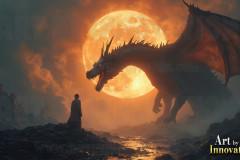 Majestic Dragons,shimmering in the moonlight.