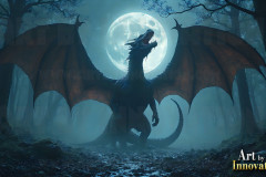 Majestic Dragons,shimmering in the moonlight.