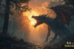 Majestic Dragons,shimmering in the moonlight.