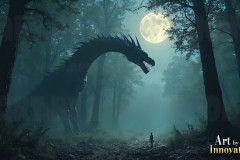 Majestic Dragons,shimmering in the moonlight.