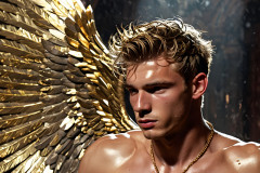 Male Golden Angels from the Heavens Above