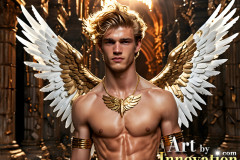 Male Golden Angels from the Heavens Above