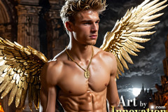 Male Golden Angels from the Heavens Above