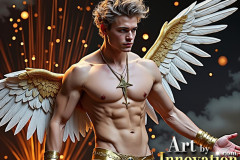 Male Golden Angels from the Heavens Above