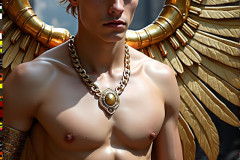 Male Golden Angels from the Heavens Above