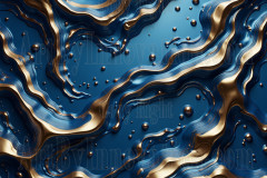 Blue & Gold Artistic Graphic Textures Designs