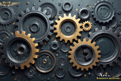 Colorful Gears Artistic Graphic Textures Designs