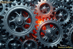 Colorful Gears Artistic Graphic Textures Designs