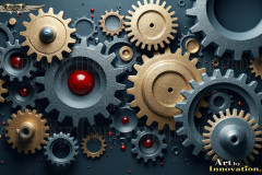 Colorful Gears Artistic Graphic Textures Designs