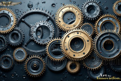 Colorful Gears Artistic Graphic Textures Designs