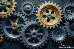 Colorful Gears Artistic Graphic Textures Designs