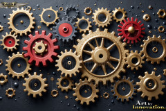 Colorful Gears Artistic Graphic Textures Designs