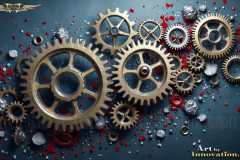 Colorful Gears Artistic Graphic Textures Designs