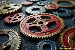 Colorful Gears Artistic Graphic Textures Designs