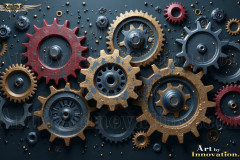 Colorful Gears Artistic Graphic Textures Designs