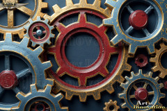 Colorful Gears Artistic Graphic Textures Designs