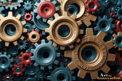 Colorful Gears Artistic Graphic Textures Designs