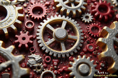 Colorful Gears Artistic Graphic Textures Designs