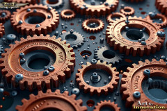 Colorful Gears Artistic Graphic Textures Designs