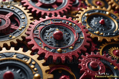 Colorful Gears Artistic Graphic Textures Designs