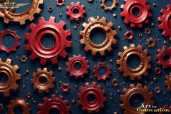 Colorful Gears Artistic Graphic Textures Designs