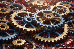 Colorful Gears Artistic Graphic Textures Designs
