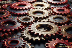 Colorful Gears Artistic Graphic Textures Designs