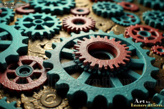 Colorful Gears Artistic Graphic Textures Designs
