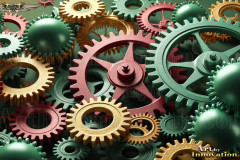 Colorful Gears Artistic Graphic Textures Designs