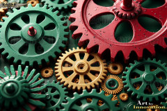 Colorful Gears Artistic Graphic Textures Designs