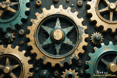 Colorful Gears Artistic Graphic Textures Designs