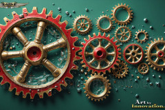 Colorful Gears Artistic Graphic Textures Designs