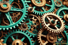 Colorful Gears Artistic Graphic Textures Designs