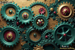 Colorful Gears Artistic Graphic Textures Designs