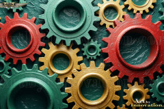 Colorful Gears Artistic Graphic Textures Designs